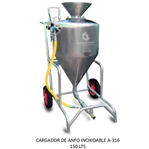 Cargador de ANFO inoxidable A-316 150 lts