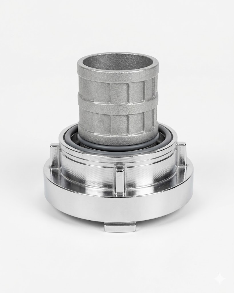 Unión Storz con cola espiga  acople rápido manguera